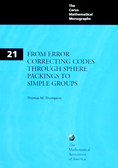 From Error-Correcting Codes through Sphere Packings to Simple Groups