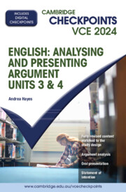 Picture of Cambridge Checkpoints VCE English: Analysing and Presenting Argument Units 3&4 2024