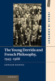 The Young Derrida and French Philosophy, 1945–1968