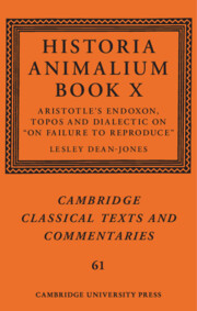 <I>Historia Animalium</I> Book X
