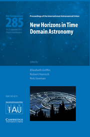 New Horizons in Time Domain Astronomy (IAU S285)