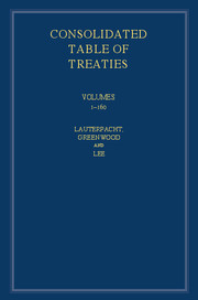 International Law Reports, Consolidated Table of Treaties