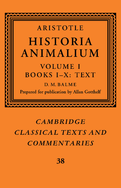 Aristotle: 'Historia Animalium'