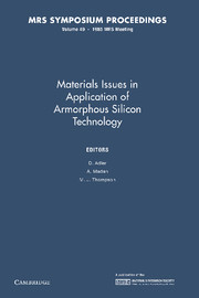 Materials Issues in Applications of Amorphous Silicon Technology