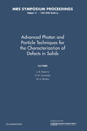 Advanced Photon and Particle Techniques for the Characterization of Defects in Solids