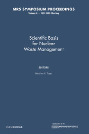 Scientific Basis for Nuclear Waste Management IV