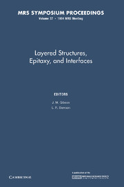 Layered Structures, Epitaxy, and Interfaces