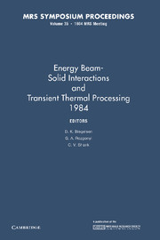 Energy Beam-Solid Interactions and Transient Thermal Processing 1984