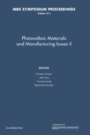 Photovoltaic Materials and Manufacturing Issues II