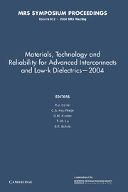 Materials, Technology and Reliability for Advanced Interconnects and Low-K Dielectrics — 2004