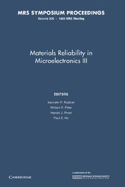 Materials Reliability in Microelectronics III