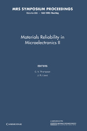 Materials Reliability in Microelectronics II