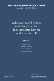 Advanced Metallization and Processing for Semiconductor Devices and Circuits — II