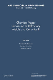 Chemical Vapor Deposition of Refractory Metals and Ceramics II