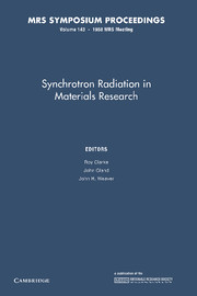 Synchrotron Radiation in Materials Research