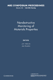 Nondestructive Monitoring of Materials Properties