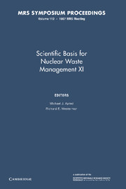 Scientific Basis for Nuclear Waste Management XI