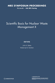 Scientific Basis for Nuclear Waste Management X