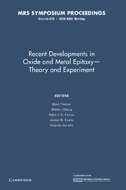 Recent Developments in Oxide and Metal Epitaxy – Theory and Experiment