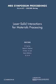 Laser-Solid Interactions for Materials Processing