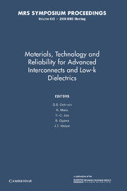 Materials, Technology and Reliability for Advanced Interconnects and Low-K Dielectrics