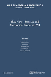 Thin Films – Stresses and Mechanical Properties VIII