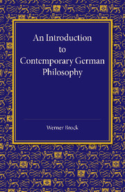 An Introduction to Contemporary German Philosophy