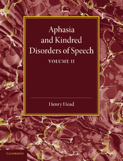 Aphasia and Kindred Disorders of Speech