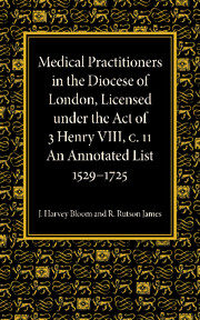 Medical Practitioners in the Diocese of London, Licensed under the Act of 3 Henry VIII, C. II