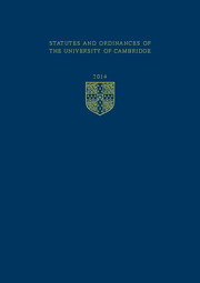 Statutes and Ordinances of the University of Cambridge 2014
