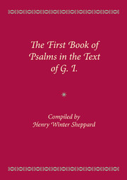 The First Book of Psalms in the Text of G.1.