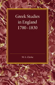 Greek Studies in England 1700–1830