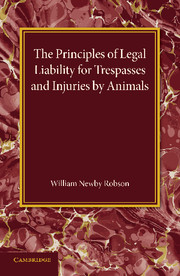 The Principles of Legal Liability for Trespasses and Injuries by Animals