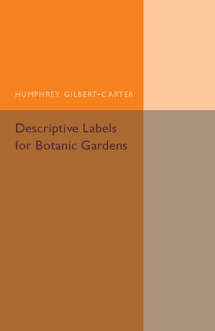 Descriptive Labels for Botanic Gardens