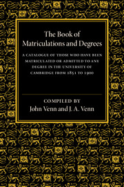 The Book of Matriculations and Degrees