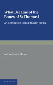 What Became of the Bones of St Thomas?