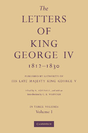 The Letters of King George IV 1812–1830