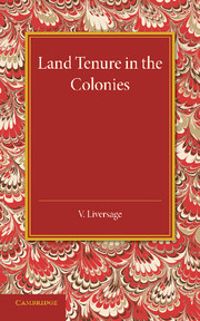 Land Tenure in the Colonies