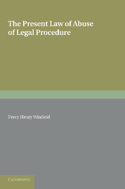 The Present Law of Abuse of Legal Procedure