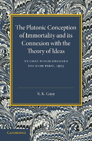 The Platonic Conception of Immortality and its Connexion with the Theory of Ideas