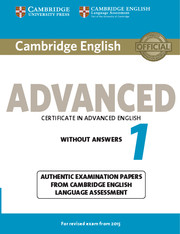 Cambridge English Advanced 1 for revised exam from 2015