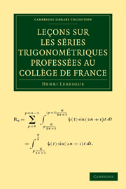 Leçons sur les Séries Trigonométriques Proféssees au College de France