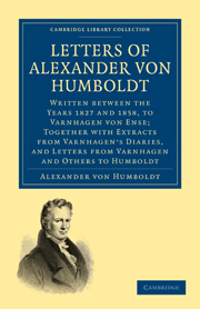Letters of Alexander von Humboldt
