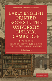 Early English Printed Books in the University Library, Cambridge