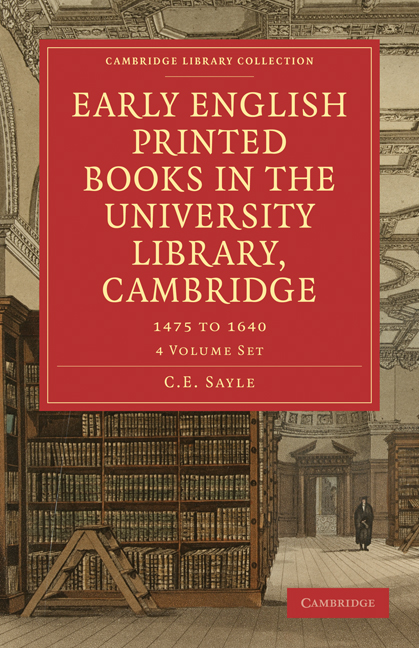 Early English Printed Books in the University Library, Cambridge 4 Volume Paperback Set