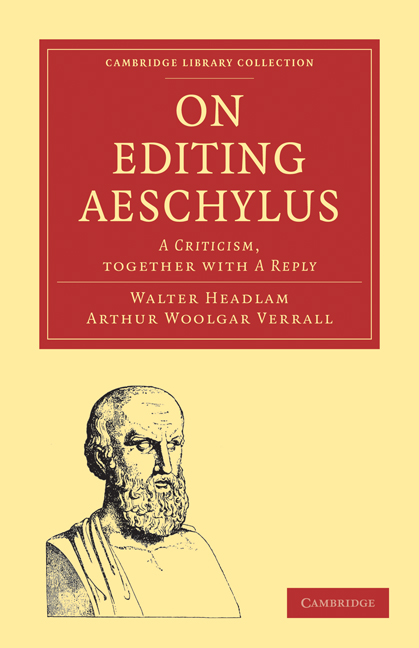 On Editing Aeschylus