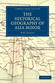 The Historical Geography of Asia Minor