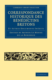 Correspondance Historique des Bénédictins Bretons