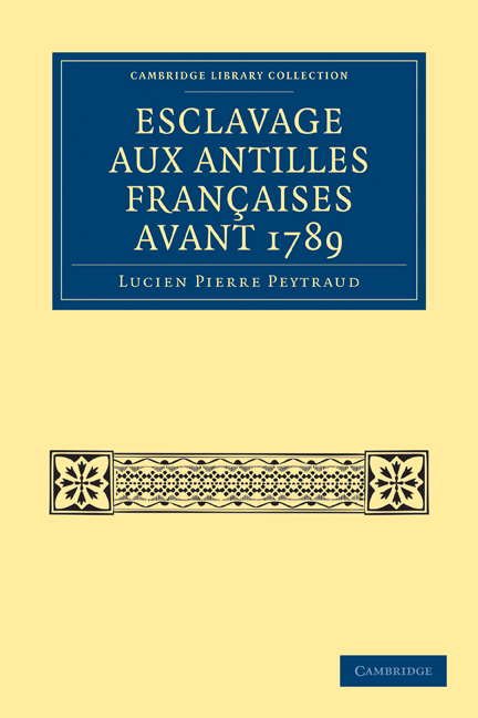 Esclavage aux Antilles Françaises Avant 1789