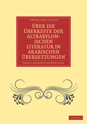 Über die Überreste der Altbabylonischen Literatur in Arabischen Übersetzungen